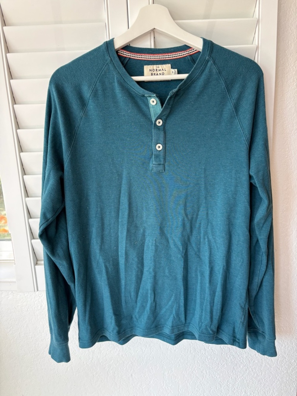 The Normal Brand Teal Long-Sleeve Henley Shirt